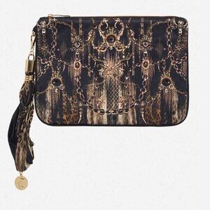 CAMILLA Jungle Dreaming animal print silk scarf clutch wristlet evening bag sac